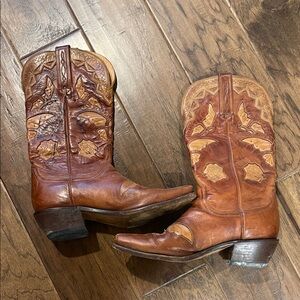 Brown Leather Heeled Boots